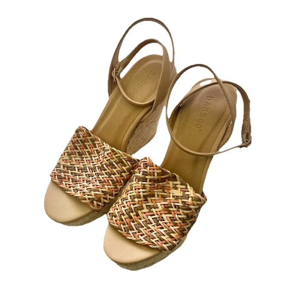 Bamboo Wedge Heels Size 8 Sandals Shoe Accessory Women‎ Clothing